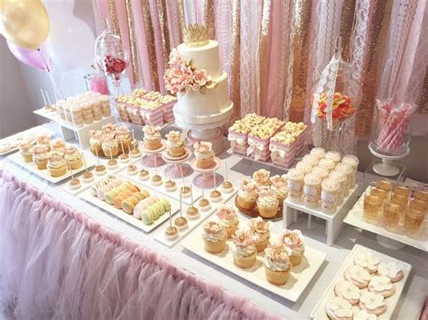Pink and Gold Birthday Party Ideas | Photo 1 of 20 | Cake table