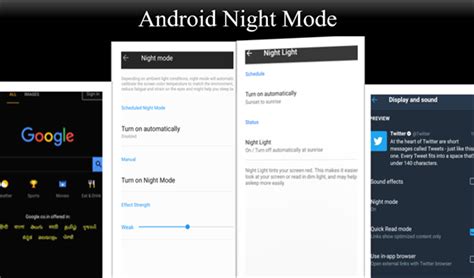 How to turn on night mode on android phone and app