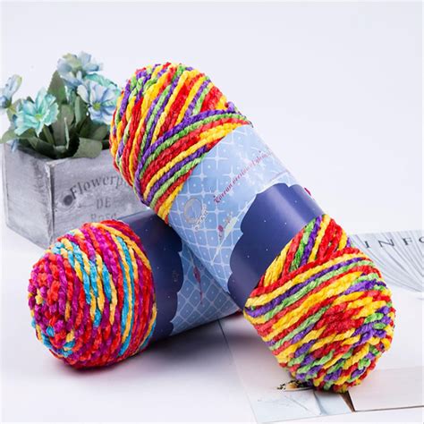 1 Roll Diy Knitting Woolen Yarn Colored Thickened Soft Knitting Wool