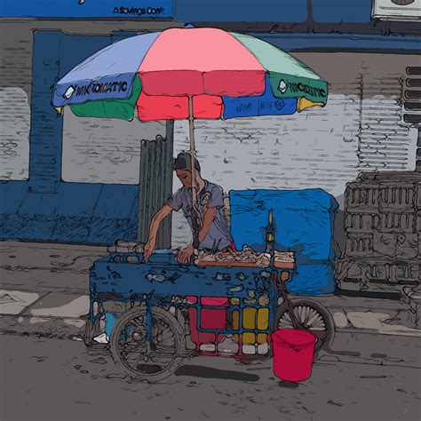 Philippines 705 Street Food Painting By Rolf Bertram Fine Art America