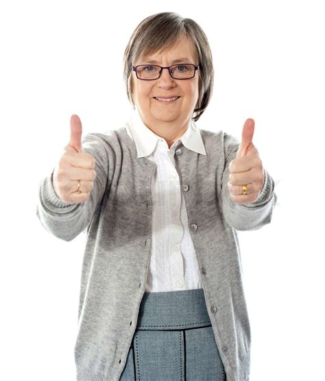 Woman With Double Thumbs Up Stock Image Colourbox