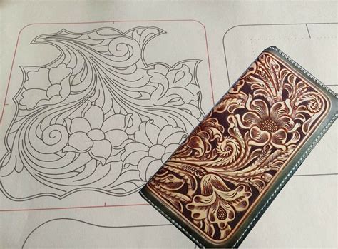 Searching for leather tooling patterns or a leather working guide? Leather craft Patterns DIY Designs Long Wallet Paper Template Drawing Tools CL16 | eBay