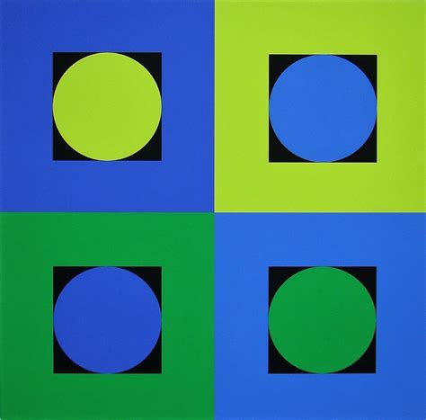 Geneviève Claisse Composition Géométrique Bleu Et Vert 2015