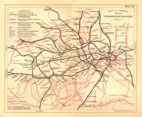 London Underground Map Tube And Railways Bacon 1928 Old Vintage Plan Chart
