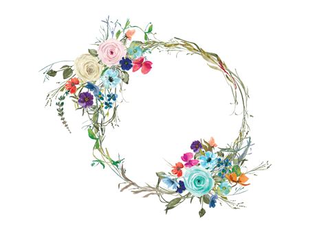 Flower Wreath Watercolor At Explore Collection Of