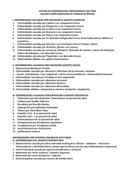 Personas con cáncer y enfermedades autoinmunes serán inoculadas desde marzo. LISTADO DE ENFERMEDADES PROFESIONALES DEL PERÚ | Amianto | Cáncer | Prueba gratuita de 30 días ...