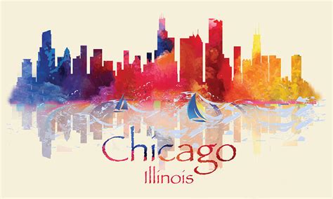 Chicago Skyline Digital Art By Loretta Luglio Fine Art America