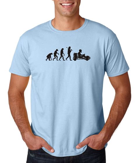 A well designed frame will be customized to your size. Mens Evolution of Man Go Kart Driver Racing Karting T ...