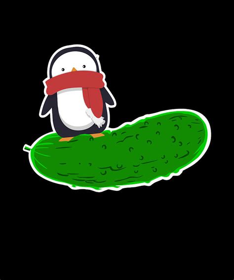Pickles Penguin Cucumber Gherkin Child Digital Art By Moon Tees Fine