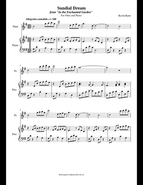 Sundial Dream By Kevin Kern Flute Piano Sheet Music For Flute