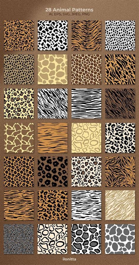 African Patterns Photoshop Textures Safari Animal Prints Printable Wall