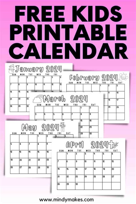 Printable Calendar For Kids 2025