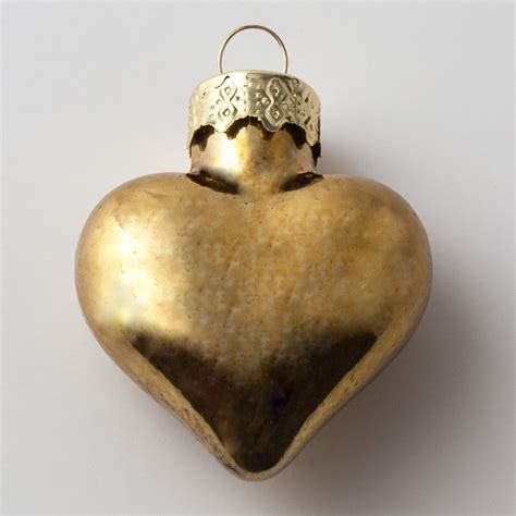 Gold Glass Heart Christmas Ornament