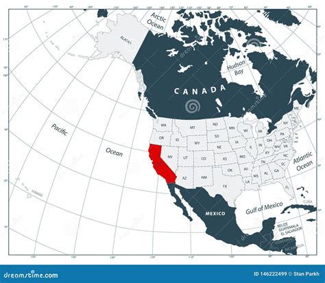 ubicación del estado de california en el mapa de norteamérica y ubicación de los e e u u en el