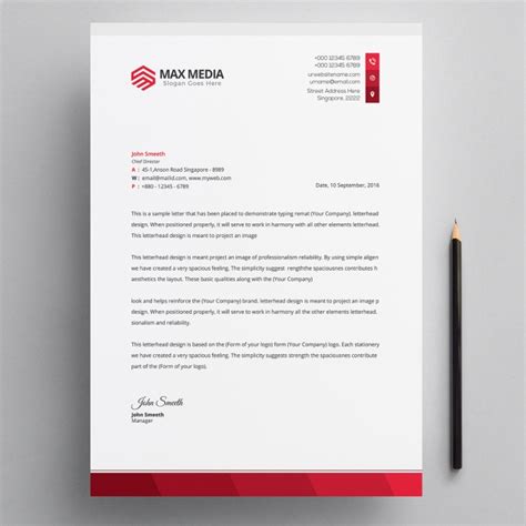 This letterhead template belongs to these categories: Modern company letterhead psd template Template for Free ...