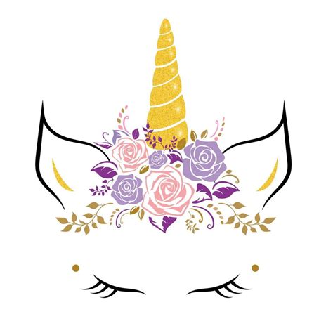 Cute Unicorn Face With A Flower On Purple And Pink Colors 7047419