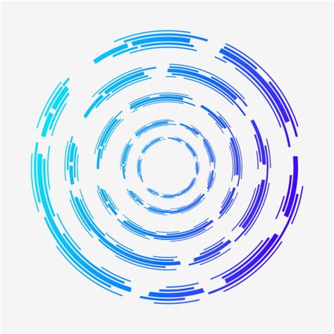 Futuristic Technology Line Round Blue Gradient Decorative ... Frame, gold round floral border, round beige floral frame illustration, rectangle, border frame, flower png.