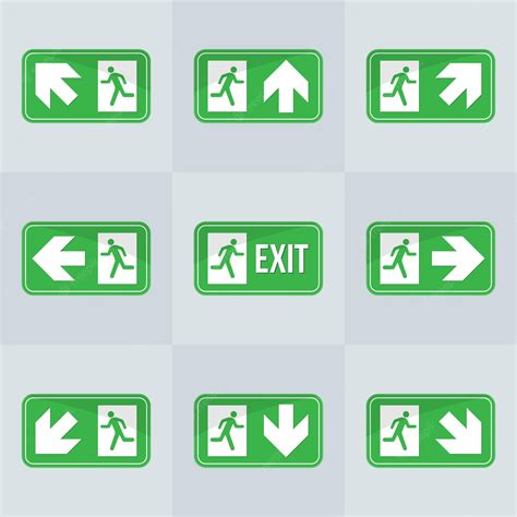 Premium Vector Exit Sign Collection Style