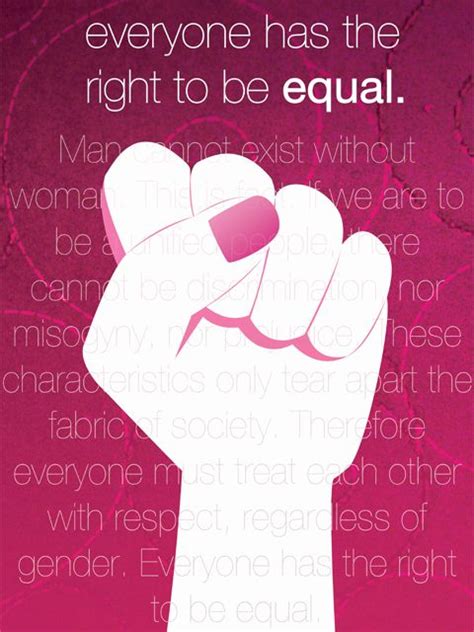 Everyone Has The Right To Be Equal Gender Equality Poster Gender