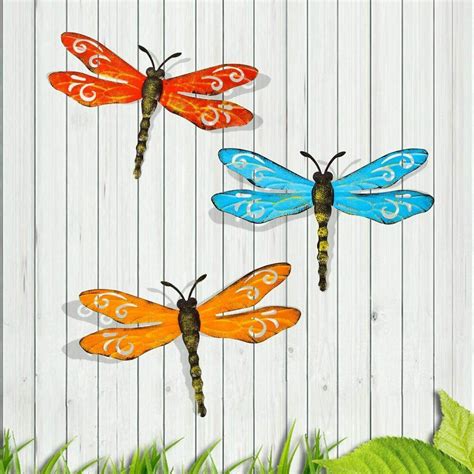 Dragonfly Decor Metal Wall Art Hang Home Patio Garden Porch Fence