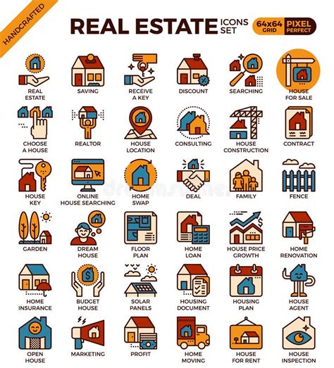 Real Estate Icons Stock Vector Illustration Of Icon Agent 895795