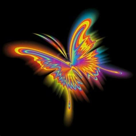 Neon Butterfly Ilustración Vectorial Luz En El Arte Dibujos Fáciles