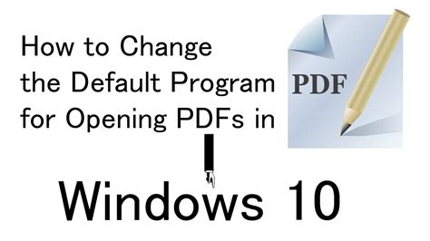How To Change The Default Program For Opening Pdfs In Windows 10 Youtube