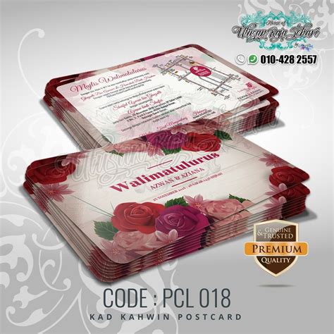 Lihat 35 design kad kahwin simple dan menarik yang pasti membuat orang rasa tak sabar nak datang ke majlis perkahwinan anda. Kad Kahwin Postcard ; Code Design: PCL 018 ; Size: 110mm x ...