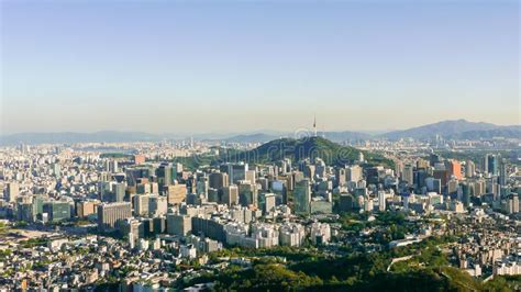 Seoul Panorama Aerial Panoramic View On South Korea Capital Seoul