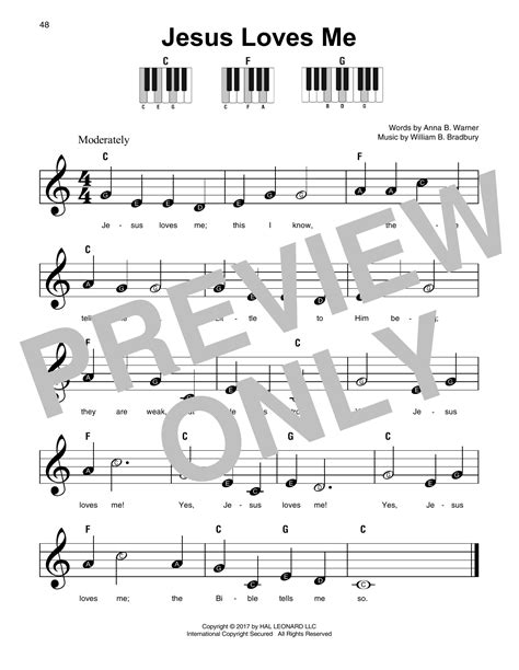 Jesus Loves Me Sheet Music Anna B Warner Super Easy Piano