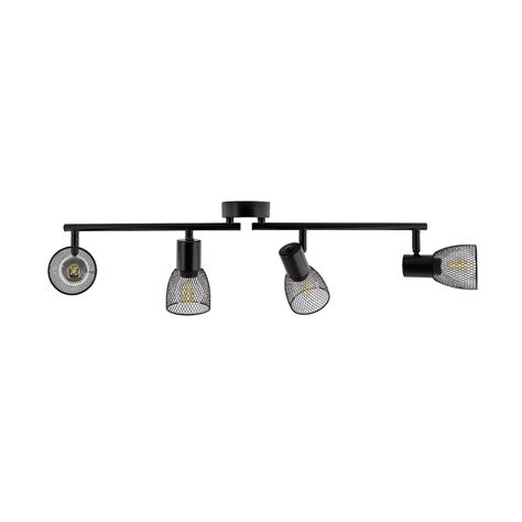 Sb 4 32 120 1/4 gesb $56.43 Black Adjustable Linear Grid Ceiling Light with 4x Spotlights - Ledlam Lighting