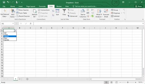 Adding Drop Down List In Excel