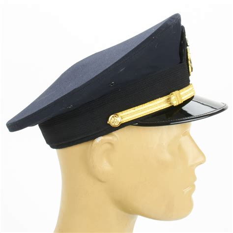 Us Wwii Naval Officer Blue Peaked Visor Cap Size Us 75 60cm Ebay