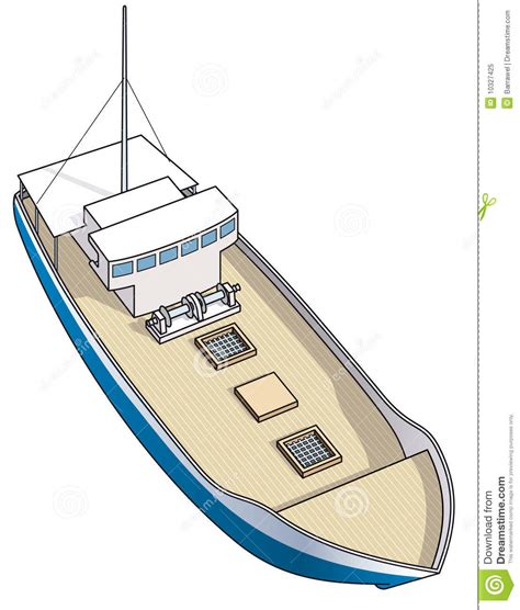 Isometric Fishing Boat For Spiny Lobster Stock Vector Illustration Of