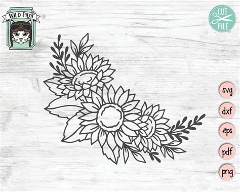 Download Sunflower SVG Files Flower Border SVG Sunflower svg Floral | Etsy | Flower svg files, Flower ...