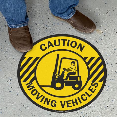 Caution Moving Vehicles Slipsafe Floor Safety Sign Sku Sf 0109