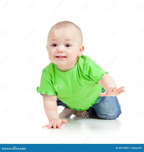 Funny Baby Crawling Royalty Free Stock Photography Image 35315897