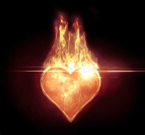 Heart On Fire With A Flare Stock Illustration Illustration Of Dreamy