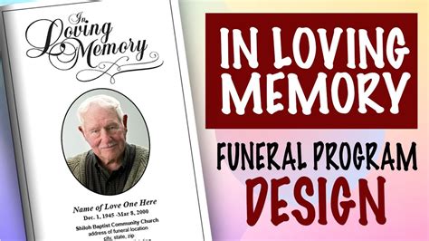 In Loving Memory Funeral Program Template Design Youtube