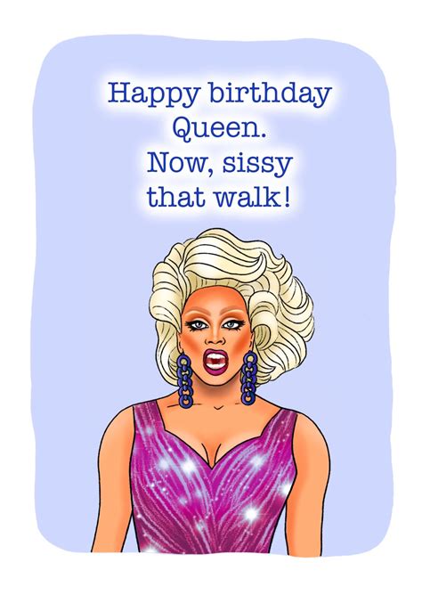 Drag Queen A6 Greeting Card Birthday Card Funny Birthday Etsy