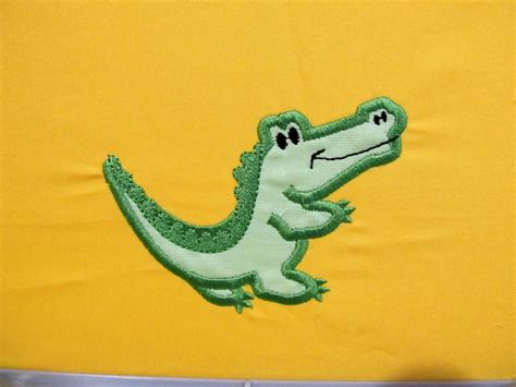 Little Awesome Crocodile Croc Alligator Machine Embroidery Applique