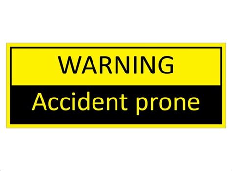 Warning Accident Prone Bumper Sticker