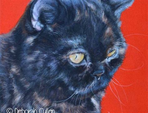 Bungy Abyssinian Cat Portrait Painting Paintmypet By Deborah Cullen