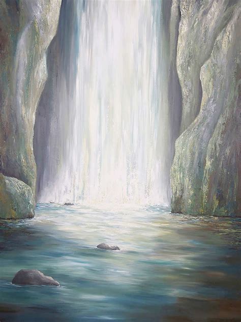 Grand Falls Of Rivendell Waterfall Painting Liz W Fine Art