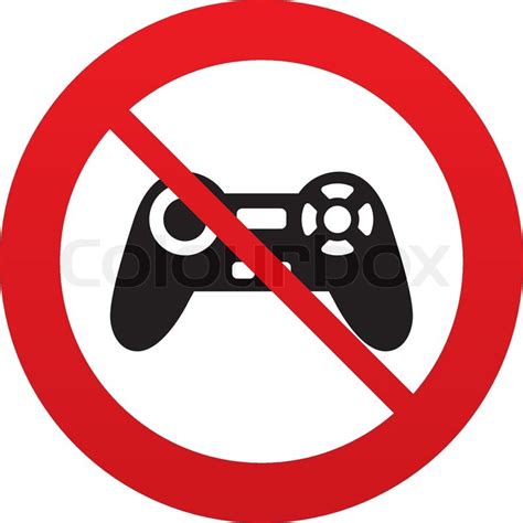 Videogames & computer entertainment (abbreviated as vg&ce) was an american magazine dedicated to covering video games on computers, home consoles and arcades. Don`t play. Joystick sign icon. Video ... | Stock Vector ...