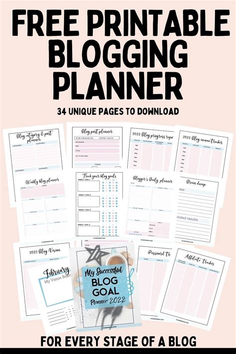 Free Printable Blog Planner For 2023 Blog Goal Setting Planner Free