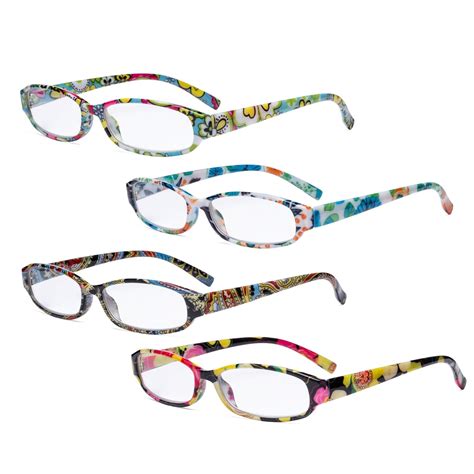 4 pack small lens floral pattern reading glasses for women reading glasses womens glasses
