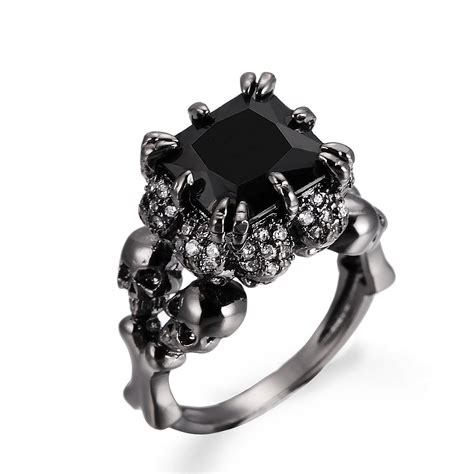 14 Womens Gothic Womens Black Wedding Rings Images