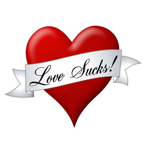 Love Sucks Banner With Heart Stock Illustration