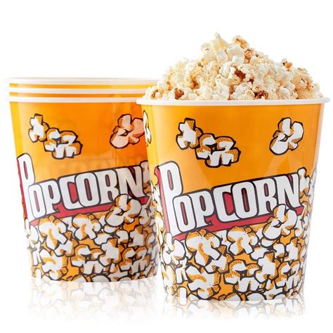 Plastic Popcorn Containers Retro Style Reusable Popcorn Buckets For